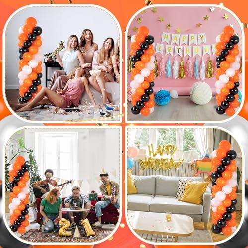 Balloon Column Stand with 102Pcs Balloons, Halloween Balloon Column Kit Set of 2, Metal Balloon Tower Stand with Base for Floor, Height Adjustable from 1.57 to 7 Ft, For Party Decorations - Image 6