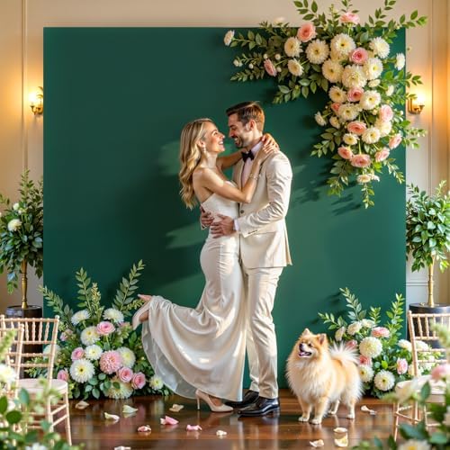 Besutolife Square Arch Backdrop Cover, 8×8 FT Spandex Arch Covers Stretchy Fitted Balloon Arch Stand Cover for Wedding, Birthday Party, Baby Shower, Photo Booth, Graduation Ceremony, Dark Green - Image 2