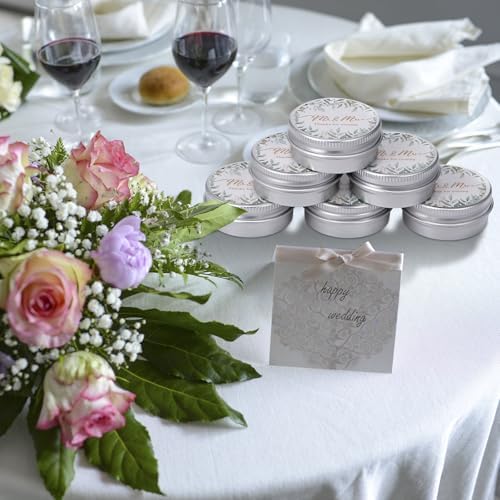 MTLEE 50 Pcs Wedding Candles Gift Favors for Guests 1 oz, Mr and Mrs - Image 2