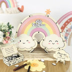 Boho Rainbow Baby Shower Guest Book Alternative Wooden Drop Box Frame - Image 4