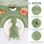 100 Pack Sage Green Napkins 20x20Inch Cheesecloth Napkins - Image 3