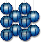 PaperLanternStore.com 10" Navy Blue Paper Lantern Party Pack with Remote Controlled LED Lights (10-Pack Combo Kit) - Image 6