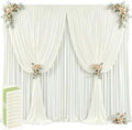 50ft x 12ft Ivory Backdrop Curtains Wrinkle Free Backdrop Curtain for Wedding Parties Ivory Fabric Backdrops Drapes Back Drop Cloth Bridal Shower Stage Curtains Wedding Decorations for Reception by Tao-GePartyDecorations