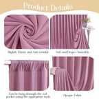 10 x 10ft Rose Pink Backdrop Curtains, Dusty Rose Drapes for Backdrop - Image 4