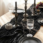 12 Pack Black Cheesecloth Table Runner Boho Gauze Black Decor - Image 3