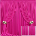 4 Panels Fuchsia Backdrop Curtain for Parties Birthday Party Wrinkle Free Hot Pink Photo Curtains Backdrop Drapes Fabric Decoration for Wedding 20ft(W) x 10ft(H) by Tao-GePartyDecorations