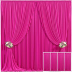 4 Panels Fuchsia Backdrop Curtain for Parties Birthday Party Wrinkle Free Hot Pink Photo Curtains Backdrop Drapes Fabric Decoration for Wedding 20ft(W) x 10ft(H) by Tao-GePartyDecorations