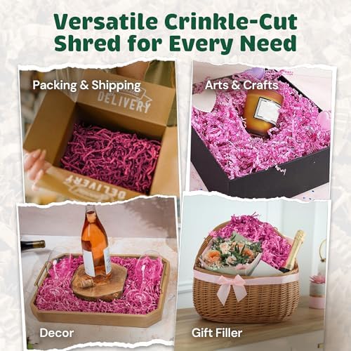 10 LB Pink Crinkle Paper Shred – USA Made Gift Basket Filler for Mother's Day, Weddings, Birthdays – Eco-Friendly Shredded Paper for Gift Wrap, Packaging & Small Business - Image 2