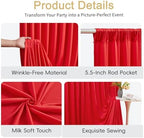 20x8ft Red Backdrop Curtains for Parties Photo Wrinkle Free Polyester Photoshoot Curtains Drapes Backdrop for Baby Shower Wedding Birthday Party Graduation Photography Background 4 Panels 5x8FT - Image 7