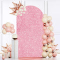 MODFUNS Wedding Arch Cover 6FT Pink Gold Sequin Arch Cover Spandex Backdrop Cover for Arch Stand Chiara Round Top Arch Cover Backdrop Fabric Glittery Arch Wall Covers for Baby Shower Decor Supplies by MODFUNS