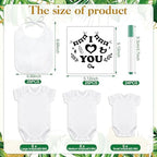 Panitay 100 Pcs White Baby Bodysuits Bibs Kit 25 Guests, Safari Animal - Image 4