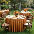 sancua Thanksgiving Round Tablecloth 108 Inch, 6 Pack Light Brown Bronze - Image 4