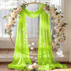 Pack of 2 Wedding Arch Drape Panel Fabric 30" x 100ft - Parrot Green - Image 6