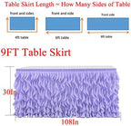 leegleri 9FT Lavender Purple Curly Willow Tulle Tutu Table Skirt for Rectangle or Round Table,Ruffle Table Skirts for Mermaid Party Baby Shower Decoration(9ft Table Skirt) - Image 4