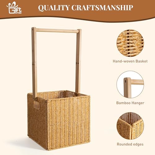 GiftAmaz Baby Shower Crate Closet, Large Hand-Woven Rattan Baby Basket - Image 6