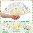 Roowest 36 Pcs Pastel Floral Folding Hand Fans Bulk, Tea Party Paper Fans - Image 3