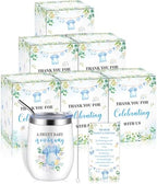 Hoolerry 6 Set Baby Shower Cups, 12oz Stainless Steel Tumbler, Greens by Hoolerry