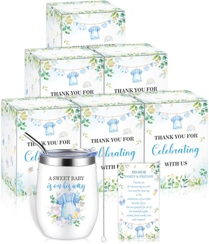 Hoolerry 6 Set Baby Shower Cups, 12oz Stainless Steel Tumbler, Greens by Hoolerry