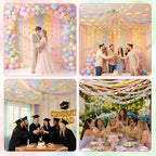 Pastel Paper Chain Strips and Star Garland Streamers Party Decorations Set - Image 6