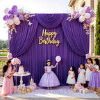 30ftx15ft Purple Backdrop Curtains for Parties, Wrinkle Free Polyester Purple Photo Backdrop Drapes 6 Panels 15 ft Long Back Drop Cloth for Wedding Birthday Photography Background Party - Image 7