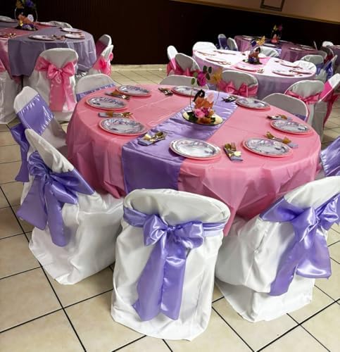 50 Pack Dusty Blue Chair Sashes Bows Satin Wedding Chair Ribbons 7x108 Inch - Image 6