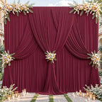 32ftx10ft Wrinkle Free Burgundy Backdrop Curtain - 10 Feet Photography Backdrop Drapes, Silky Polyester Back Drop Cloth for Wedding Baby Shower Balloon Arch Background by Unknown