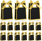 AmazingSpark 50 Pcs Black Gold Mini Gift Bags Bulk 6.3 x 3.9 x 2.8 Inch Party Favors Elegant Small Gift Bags with Handles and Ribbon Bows for Wedding Birthday Bridal Baby Shower Party Favors by Unknown