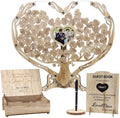 Heart Wedding Guest Book Alternative, Rustic Wooden Wedding Souvenirs with Heart Picture Frame, Heart Guest Book Drop Box, Personalized Decor Party Birthday by Dezhier