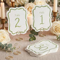 Eaasty 30 Pcs Watercolor Table Numbers 1-30 with Holder for Wedding, Green by Eaasty