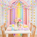 Pastel Paper Chain Strips and Star Garland Streamers Party Decorations Set - Image 5