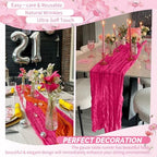 Showgeous 20 Pack Hot Pink Cheesecloth Table Runner, 17 x 108 Inches - Image 6