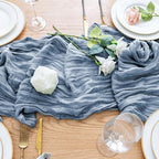 Wokceer Cheesecloth Table Runner Dusty Blue 10FT Boho Gauze, 12 Pack - Image 5