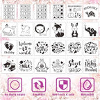 SytuHe 95 Pcs DIY Baby Bibs Decorating Kit50 White Bibs 24 Stencils 20 Fabric Markers 1 Baby Shower Game Sign - Image 3