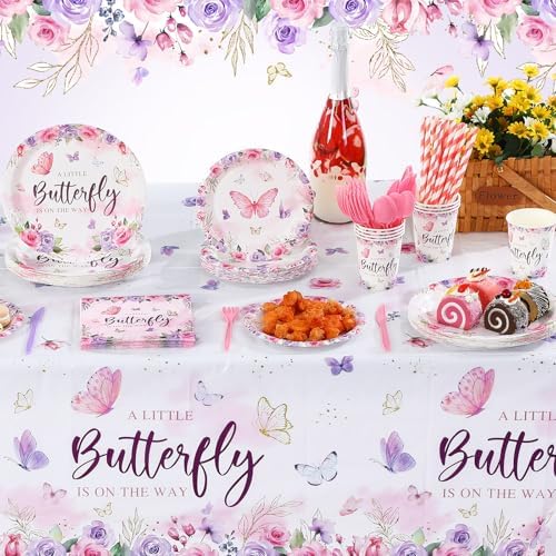 Funnymoom 452 Pcs Butterfly Baby Shower Party Decoration Supplies for 50 - Image 4