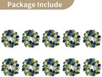 NUPTIO Flower Wedding Centerpieces for Tables: 10 Pcs 14 inch Diam Large Royal Blue & White Artificial Flowers Fake Roses Candle Rings Wreaths Spring Summer Wreath for Front Door Weddings Party - Image 6