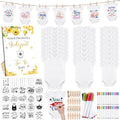 Panitay 126 Pcs Baby Shower DIY Bodysuit Set Bib 25 Blank White Newborn Bodysuit 25 Stencils 24 Marker 1 Sign 50 Pins(Bee) by Panitay