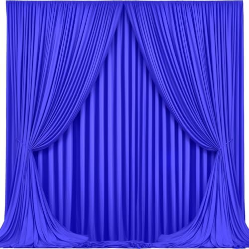 Royal Blue Backdrop Curtain 4 Panels-Wrinkle-Free Royal Blue Curtains Polyester Photography Drapes for Baby Shower Birthday Party Photo Background Backdrop Stand- 16 X10FT - Image 2