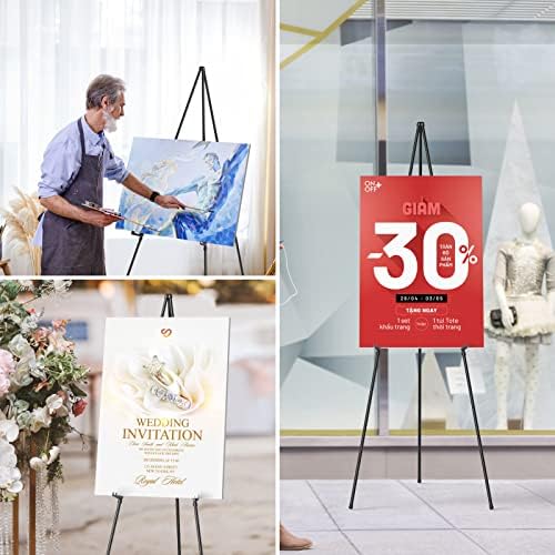 Easel Stand for Sign, Aredy 63" Portable Painting Easel, Lightweight Metal Easels for Painting Canvas, Wedding Sign (2 Pack) - Image 5