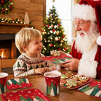 350 Pcs Star Christmas Tree Red, Green Paper Plates and Napkins Set - Image 6