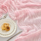 Fanami 6 Pack Cheesecloth Table Runner -10FT Blush Pink Boho Gauze Cheese Cloth Table Runner 120 Inches Long Rustic Sheer Fabric Centerpieces for Wedding Birthday Party Bridal Baby Shower Decorations - Image 2