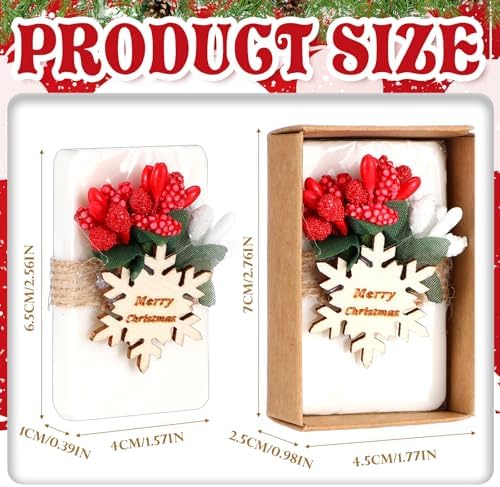 Demissle 30 Pcs Mini Scented Soap Party Favor Gifts Baby Shower Favors Handmade Flower Soap Party Favors for Guest with Thank You Tag for Wedding Bridal Shower Gender Reveal Gift(White,Trendy) - Image 2