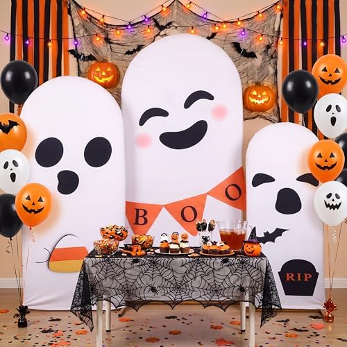 3 Pcs Halloween Arch Backdrop Covers, Boo Ghost Arch Cover - Image 4