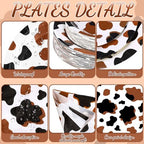 Potchen 452 Pcs Cow Plates Napkins Party Supply, Brown - Image 3