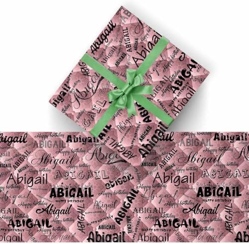 AOFUN Wrapping Paper for Boys, Men's Birthday, Valentine's Day - Personalized Name Gift Wrap, 3 Rolls 58" x 23" - Image 2