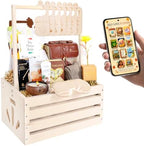 New Mom Gift Basket, Wooden Keepsake Crate with Milestone Blanket, Rattan Crossbody, Lavender Candle & Affirmation Cards, Includes ALLTHELOVE-in-a-App by Unknown