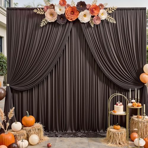 10x12 ft Brown Backdrop Curtains for Weddings, Birthdays and Photos - Image 6
