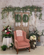 Kate Rustic White Painted Brick Wall Wood Door Photography Backdrops - Image 4