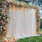 30×10ft White Tulle Backdrop Curtain with Lights String for Parties, Sheer Photo Backdrop Curtains for Wedding Party Photography Background - Image 6