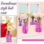 24PCS Bud Vases for Decor Cool Hot Pink Small Glass Flower Vase in Bulk Wedding Centerpieces Bridal Shower Decorations for Women - Image 3