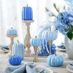 WDS WONDROUS Fall Pumpkin Decor Set of 7, Artificial Fake Pumpkins for Home - Image 4